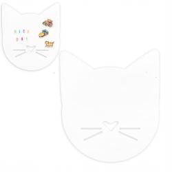  Fehér fém mágneses tábla macska alakú, macskás mágnesekhez (Tablica magnetyczna metalowa biała Kotek)