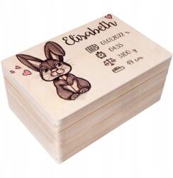 Creative Deco Gravírozott fa doboz ajándék születésre, keresztelőre gyermeknek 30x20 (JANCDSD130BCUSTOMBUNNYFBM)