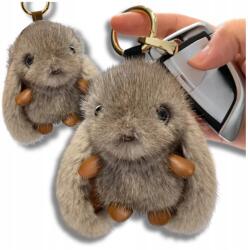 EdiBazzar Kulcstartó barna mini nyuszi táska medál bolyhos nyuszi pompon (Brelok mini Królik zawieszka do torebki)