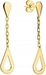 Lovrin Arany fülbevaló 585 könnycsepp formájú láncon, csavaros stekkerrel, ajándékba (Lovrin 55963)