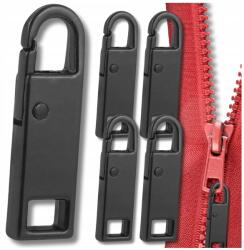  5 darabos fekete fém cipzárhúzó készlet cipzárakhoz, fogantyú (Zestaw 5 sztuk czarnych metalowych zawieszek)