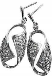 Lovrin Ezüst 925 függő fülbevaló áttört mintás mandula elegáns ovális stekkeres