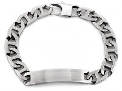 Lovrin Férfi karkötő vastag acélból, gravírozással, 22-es méret, 10, 1 mm széles, ajándékba (55517356)