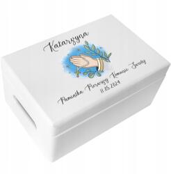 Creative Deco Ajándékdoboz elsőáldozás boríték ajándéktárgy biblia nyomtatás 30x20x14 (JANCDSD130CUSTOMCOMUNIONPRAYFBM-W)