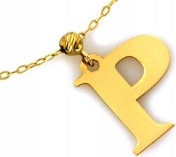 Lovrin Arany nyaklánc 585 eredeti P betűvel r45 divatos minta ajándékba 14k