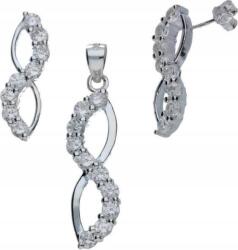 Lovrin 925-ös ezüst ékszerszett végtelen jellel és cirkónia kövekkel, divatos ajándék (Lovrin 54917)