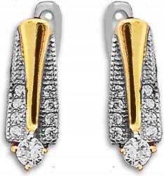 Lovrin Elegáns, 925-ös ezüst fülbevaló, aranyozott, fehér cirkónia kövekkel, ajándéknak is kiváló (Lovrin 65539)