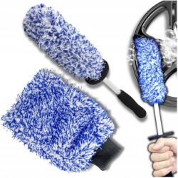  Kefe kesztyű szett x2 többfunkciós puha felni mikroszálas mosó (Szczotka rękawica wielofunkcyjna miękka felgi)