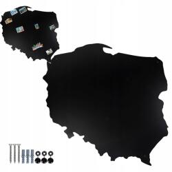  Nagy mágneses tábla nyaralási emlékekhez, Lengyel térkép 80x75cm mágneses dekoráció (Tablica magnetyczna Polska)