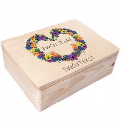 Creative Deco Gravírozott doboz ajándék születésnapra, névnapra, anyák napjára, emlékbe 40x30 (JANCDSD140BCUSTOMMDAYFLOWER2FBM)