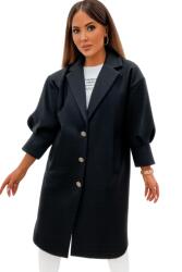  Elegáns, divatos női oversize kabát bő ujjakkal - Fekete (EB22441E)