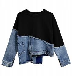  Oversize farmerdzseki denimből és pamutból - streetwear Y2K stílus Fekete (KMEC52)