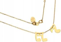 Lovrin Ezüstözött, 925-ös ezüst nyaklánc aranyozással, 2, 02g súlyú, tökéletes ajándék, divatos zenei motívummal (Lovrin 53956)