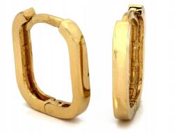 Lovrin Arany fülbevaló 585 négyzet alakú karikák patent elegáns design ajándék (Lovrin)