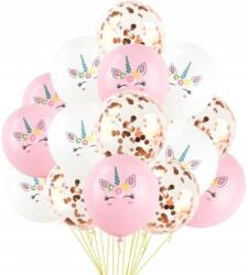 Lufik Konfetti Szett Születésnapra, 15 db-os, Egyszarvú