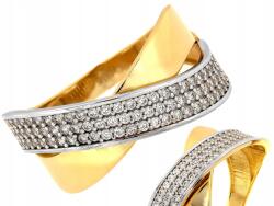 Lovrin 585 arany gyűrű cirkóniával 22-es méret elegáns design 14 karát (61592614)