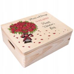 Creative Deco Valentin napi doboz gravírozással üdvözlő ajándék szeretteinek 40x30 (JANCDSD140CUSTOMLOVEROSEBOXFBM)