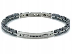 Lovrin Férfi karkötő sebészeti acélból cirkónia kövekkel, 5.6mm széles, 21-es méret (51739449)