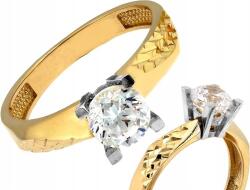 Lovrin Különleges, fantázia arany gyűrű 585-ös cirkóniával r18 ajándékba