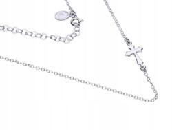 Lovrin 925-ös ezüst nyaklánc sima kereszt medállal, divatos női modell (Lovrin 64411)