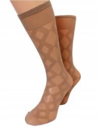 PREDA Mintás női térdzokni Preda 20 Den rombuszmintás Bézs színben (5908256862)