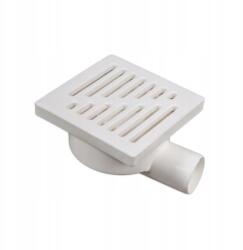 Maan Oldalirányú csatorna lefolyó műanyag ráccsal, fi 50 150 x 150 mm, Fehér (5185)