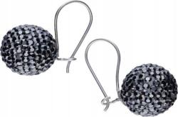 Lovrin 925-ös ezüst fülbevaló grafit kristályokkal, akasztós, 6, 90g, ajándékba, divatos (Lovrin 46151)