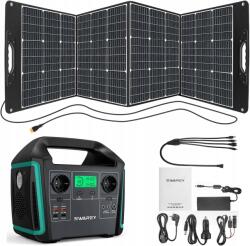 Swarey 1000W-os Powerbank Napelemes Generátor Ac QC3.0 Type-c 200W-os Napelem (1000W POWER BANK +200W SOLARNY)