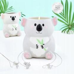 Charmed Aroma Gyertya ékszerrel, 925-ös ezüst nyaklánc kerámia koala maci tartóban Charmed Aroma (4260676688742)