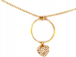 Lovrin Ezüstözött, aranyozott női nyaklánc 925 szív medállal, 3, 8 modern dizájn (Lovrin 45402)