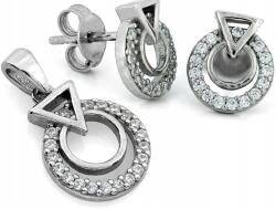 Lovrin Ezüst ékszerszett 925 cirkónia köves karikákkal, különleges ajándéknak (Lovrin)