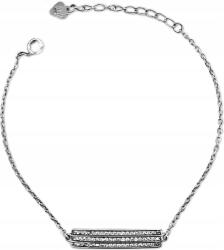 Lovrin Ezüst 925 karkötő lemezes fehér cirkónia kövekkel, modern divatos női (Lovrin)