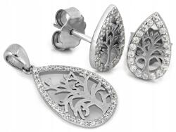Lovrin Ezüst 925 fülbevaló és csepp alakú medál cirkóniákkal, 3.36g, elegáns, divatos (Lovrin)