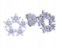 Lovrin Ezüst fülbevaló 925 virágok cirkóniával 1, 31g stekkeres, ajándékba (Lovrin)
