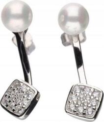 Lovrin Ezüst fülbevaló 925 cirkóniával és gyöngyökkel 2, 87g, elegáns mintájú, stekkeres (Lovrin 50054)