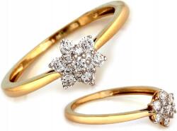 Lovrin Arany gyűrű 585 kétszínű arany virág motívum briliánsokkal 14 ajándék