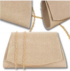 EdiBazzar Arany Színű Estélyi Borítéktáska Alkalmi Kistáska Láncos Elegáns Mini (Wizytowa Torebka Błyszcząca elegancka mini)