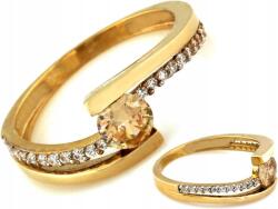 Lovrin Arany gyűrű 375 sárga arany kétszínű cirkónia kövekkel fehér és sárga r18