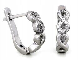 Lovrin 925-ös ezüst fülbevaló végtelen jellel, angol kapcsos, cirkónia kövekkel (Lovrin)