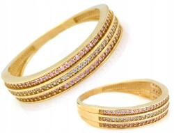 Lovrin Arany gyűrű 585 karikagyűrű cirkónia kövekkel, egyedi minta ajándékba (Lovrin 68774)