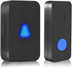 Vezeték nélküli, vízálló, intelligens kültéri ajtócsengő (black wifi 2)