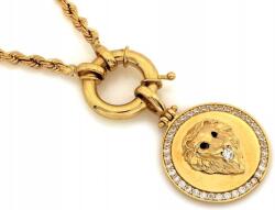 Lovrin Női arany nyaklánc 585-ös finomságú, tekintélyes oroszlánfej medállal, r55 divatos design (Lovrin)