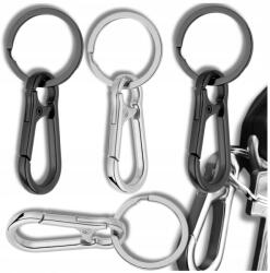 Fém Kulcstartó Táskához Medál Karabinerrel Kulcskarikák 4db (Brelok Metalowy do kluczy karabińczyk kółka)