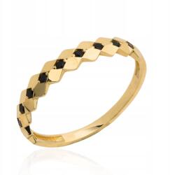 Lovrin Arany gyűrű fekete kövekkel 585 14k 1.39g 19-es méret (58717512)