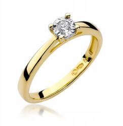 Fugart Arany Gyűrű 585 Eljegyzési Gyémántcal 0.08ct Ingyenes Gravírozás r18 (F007-585-LD0.08)