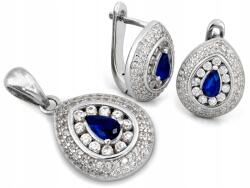 Lovrin 925-ös finomságú ezüst szett: fülbevaló és medál csepp formában, cirkóniákkal, 7, 02g (Lovrin)