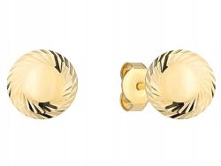 Lovrin Arany fülbevaló 585 karátos, 9 mm-es karika gyémántcsiszolással, divatos minta ajándékba, 14k s (Lovrin 64096)