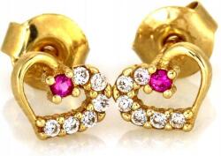 Lovrin Arany fülbevaló 585 szív sok köves, stekkeres kislányoknak (Lovrin92097)