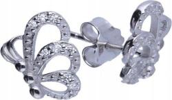 Lovrin 925-ös ezüst fülbevaló pillangókkal és cirkóniákkal, 1, 38g egyedi design ajándékba (Lovrin 47917)