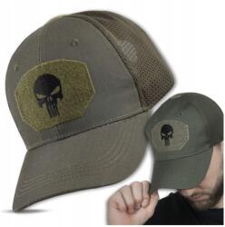 EdiBazzar Punisher Zöld Koponya Hímzett Férfi Baseball Sapka Katona Stílusú (PUNISHER Czapka z daszkiem Czacha Haft)